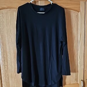 Q Nell Black Long Sleeve Tunic Top